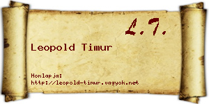 Leopold Timur névjegykártya